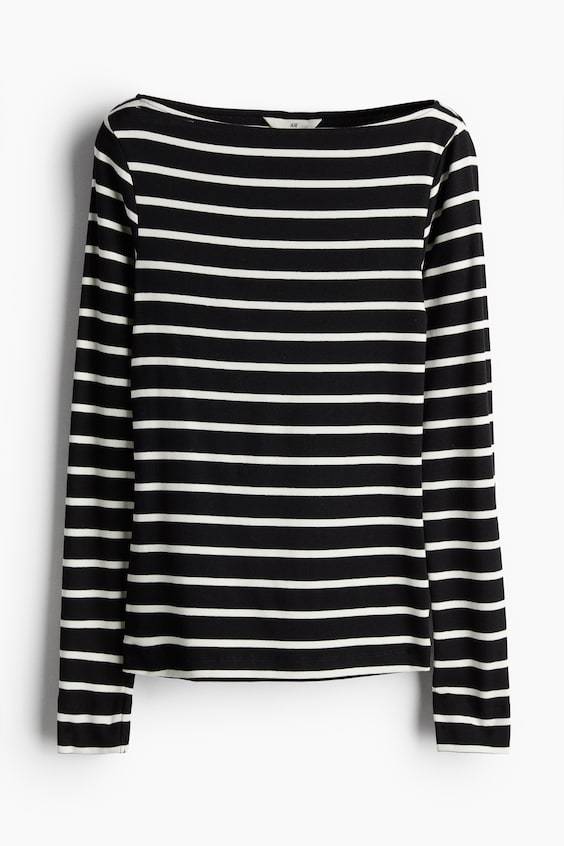 HM Shirt mit U-Boot-Ausschnitt Kostenloser Versand