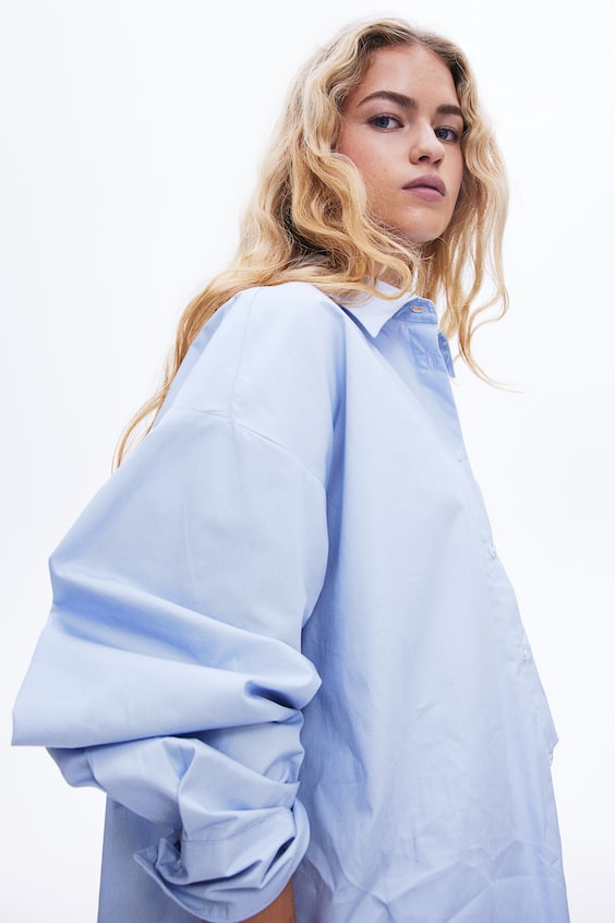 HM Bestickte Popeline-Bluse Versandkostenfrei