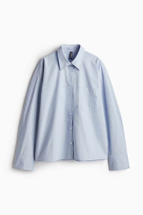 HM Bestickte Popeline-Bluse Versandkostenfrei