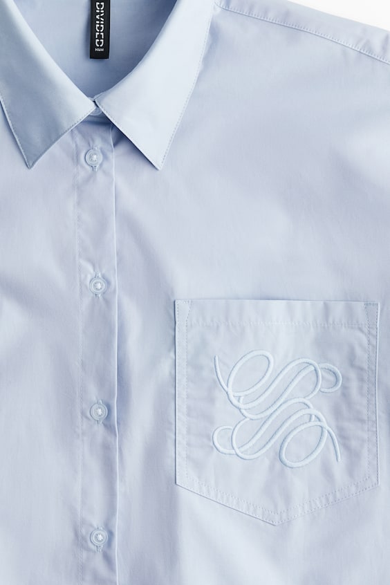 HM Bestickte Popeline-Bluse Versandkostenfrei