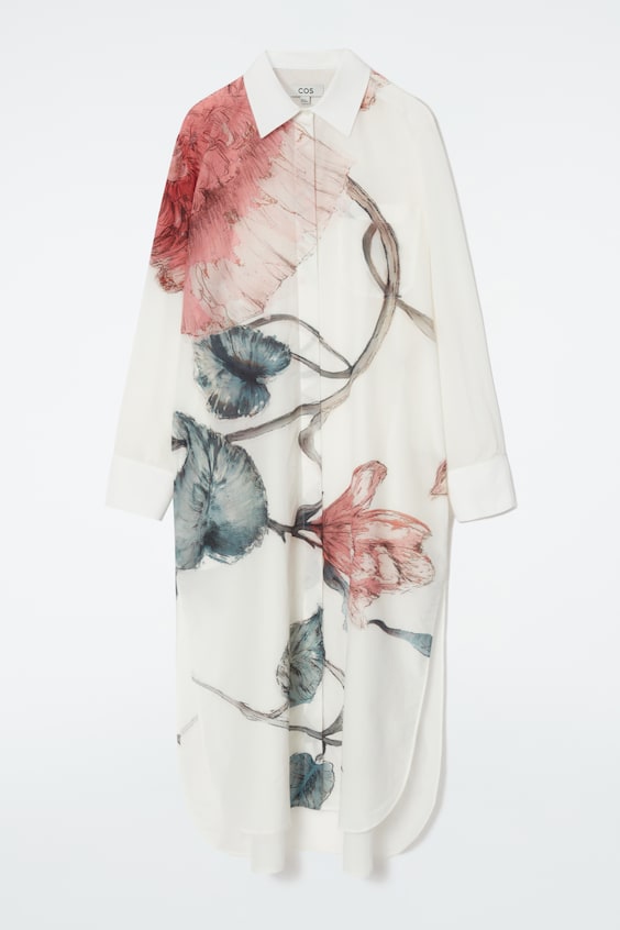 HM OVERSIZED-HEMDBLUSENKLEID MIT BLUMEN-PRINT Großer Ausverkauf