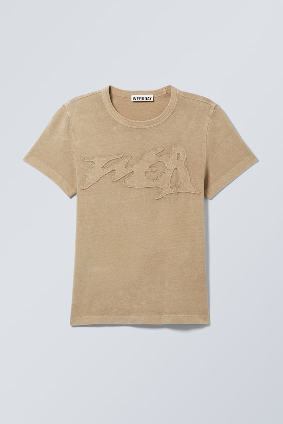 HM Körperbetontes T-Shirt mit Aufdruck Online Shopping