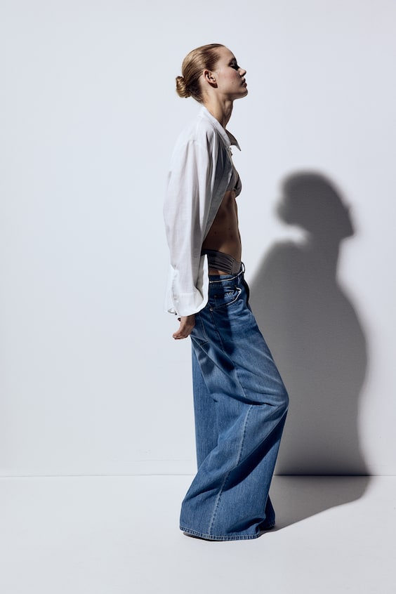 HM Baggy Wide Low Jeans Preisnachlass