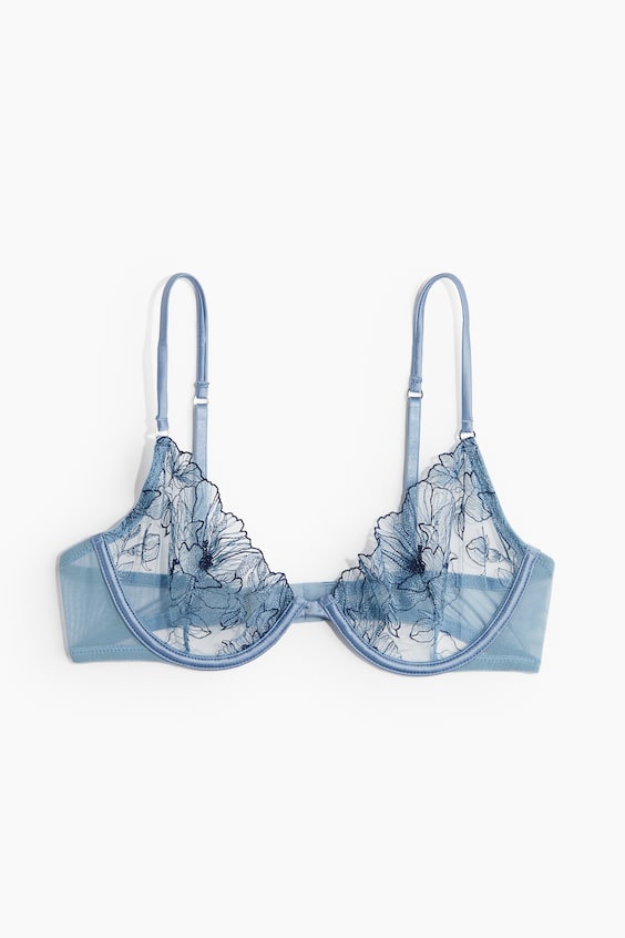 HM Embroidered underwired bra Heißer Verkauf