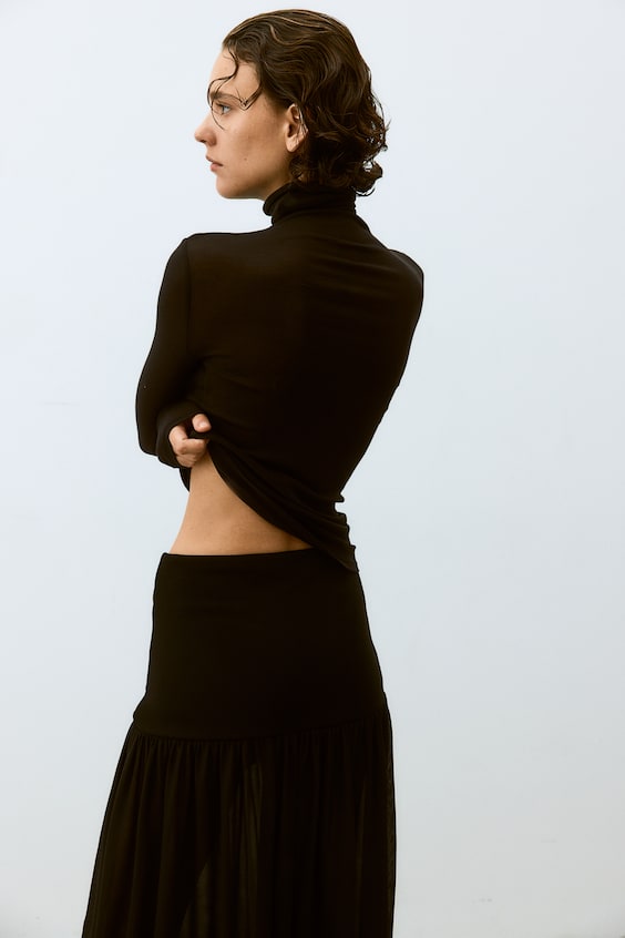 HM Shirt mit Turtleneck aus Pima-Baumwolle Super Sparpreis