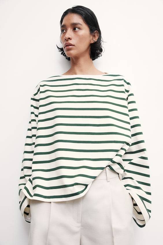 HM Oversized Shirt mit U-Boot-Ausschnitt JETZT KAUFEN