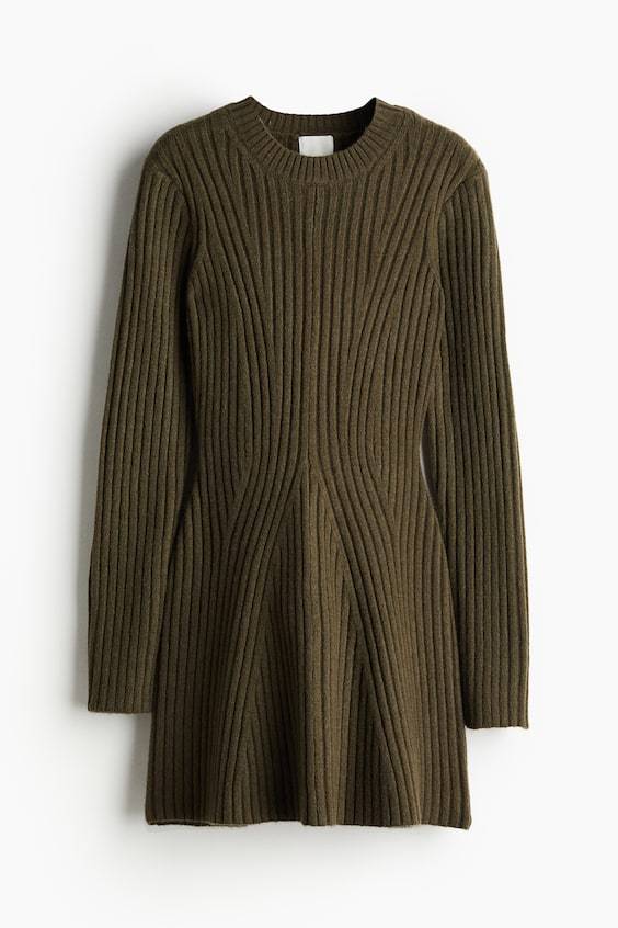 HM Geripptes Strickkleid Discount Store für neue Produkte