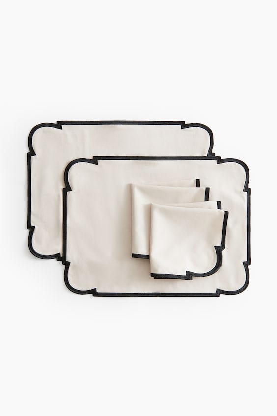 HM 2er-Pack Tischsets und Servietten aus Baumwolle 50% Rabatt mit kostenlosem Versand
