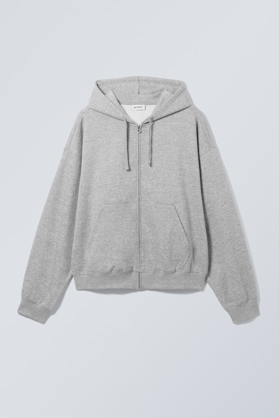 HM Kastiger, mittelschwerer Hoodie mit Reißverschluss Clearance-Verkauf