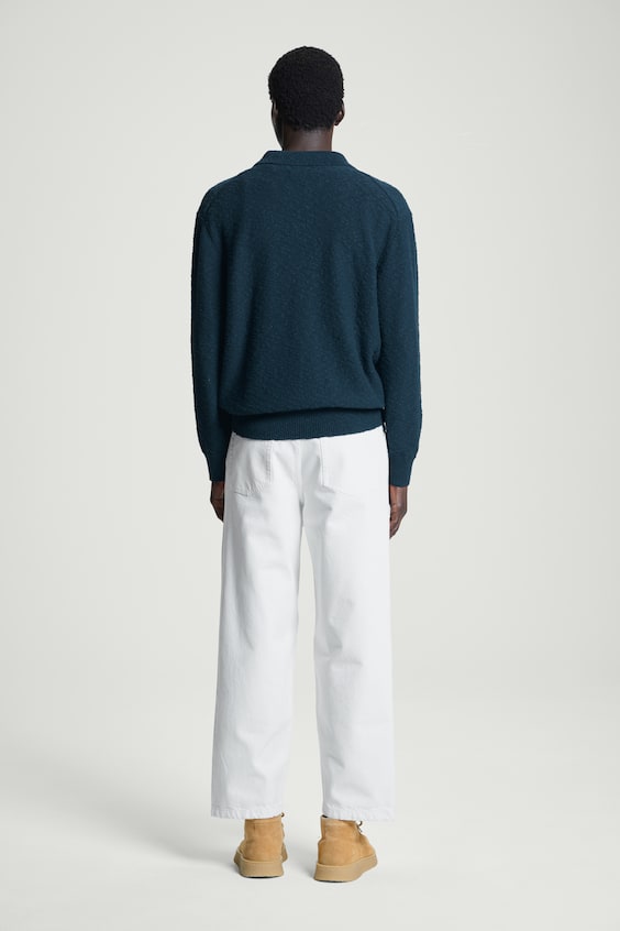 HM LANGÄRMLIGES BOUCLÉ-POLOSHIRT zollfrei