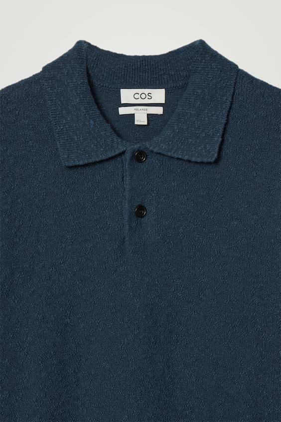 HM LANGÄRMLIGES BOUCLÉ-POLOSHIRT zollfrei