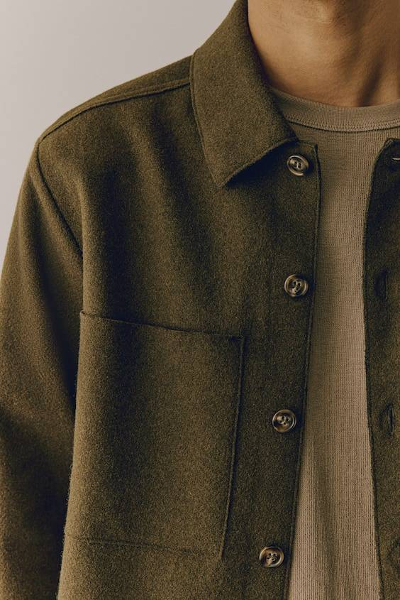 HM Overshirt aus Wollmix Regular Fit Großer Ausverkauf