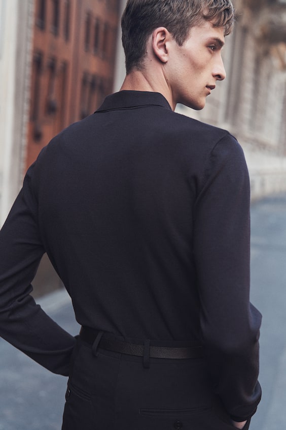 HM Feinstrick-Poloshirt in Slim Fit Begrenztes Angebot