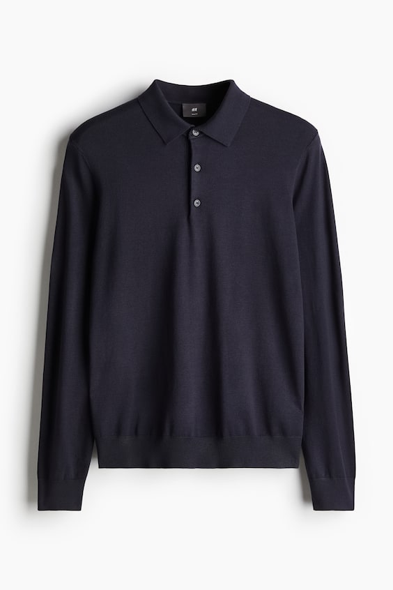HM Feinstrick-Poloshirt in Slim Fit Begrenztes Angebot