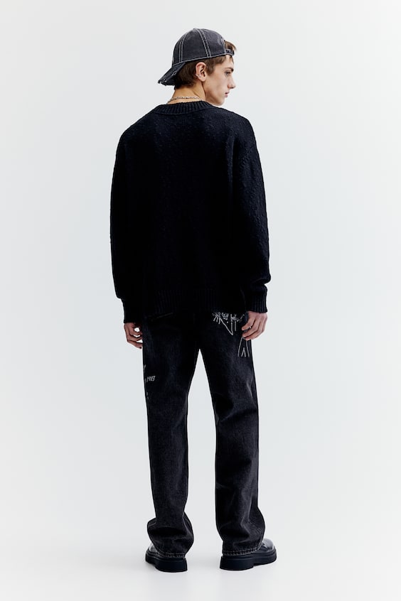 HM V-Pullover aus Baumwolle in Loose Fit Heißer Verkauf