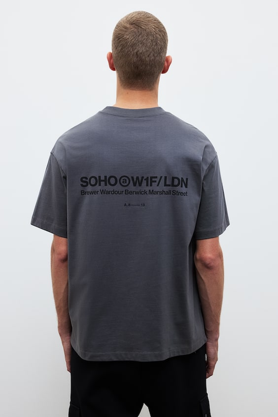 HM Bedrucktes T-Shirt in Loose Fit Zeitlich begrenztes Angebot