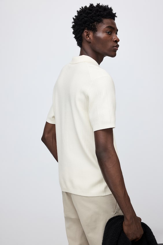 HM Poloshirt mit Struktur in Regular Fit Große Rabatte