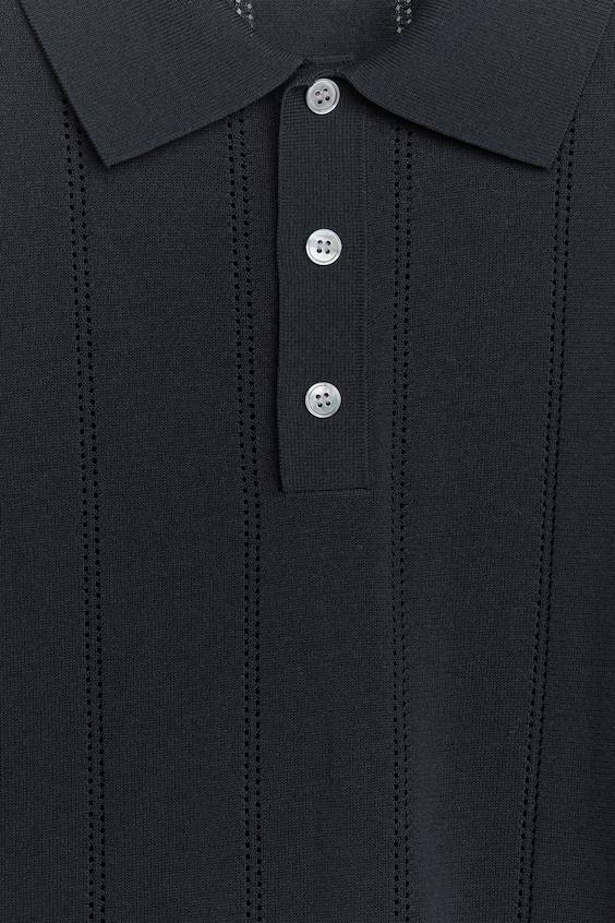 HM Poloshirt im Pointelle-Strick Super Sparpreis