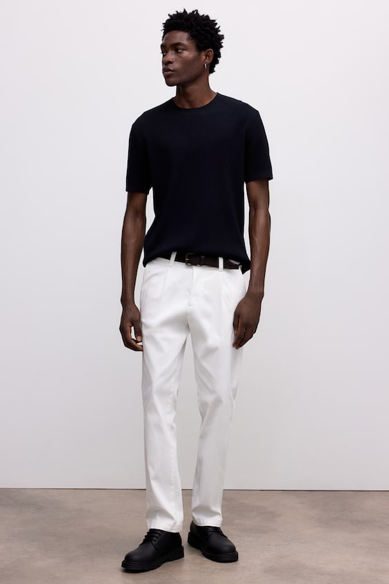 HM T-Shirt in Rippstrick Regular Fit Bis zu 60% Rabatt