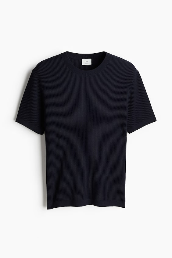 HM T-Shirt in Rippstrick Regular Fit Bis zu 60% Rabatt