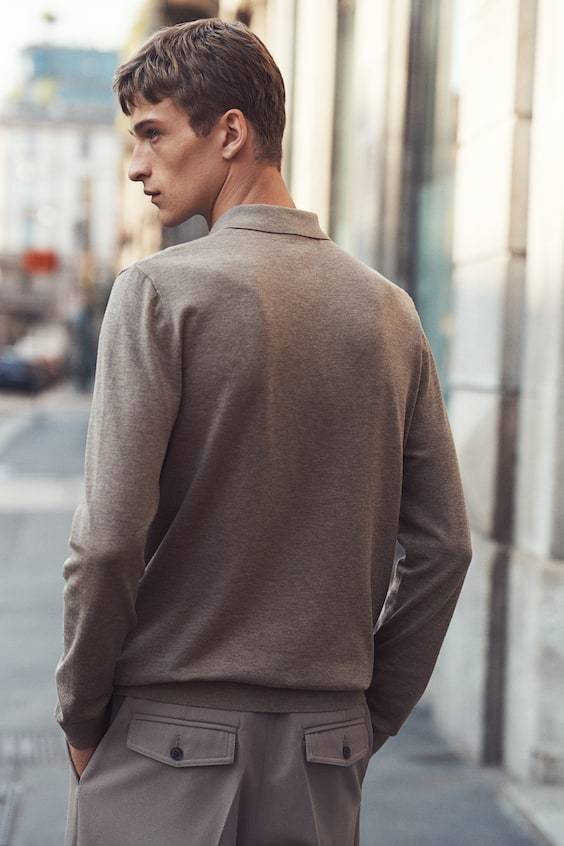 HM Feinstrick-Poloshirt in Slim Fit Clearance-Verkauf