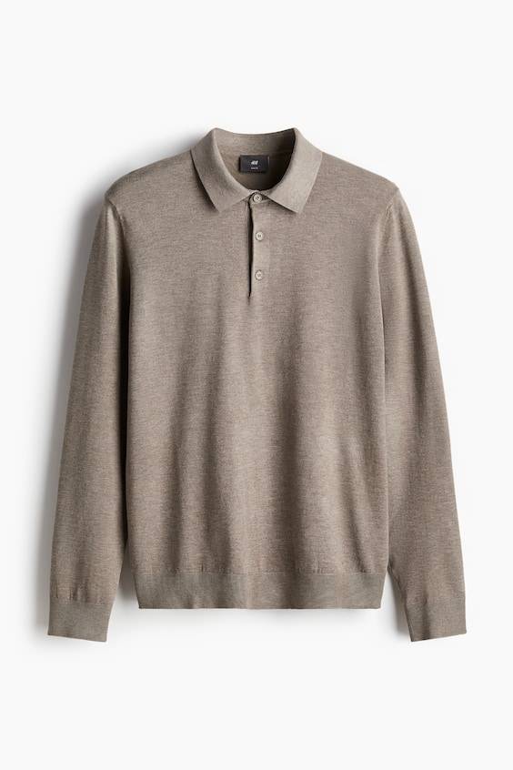HM Feinstrick-Poloshirt in Slim Fit Clearance-Verkauf