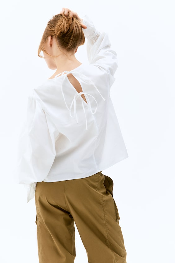 HM Baumwollbluse mit Bindedetail Osterangebot