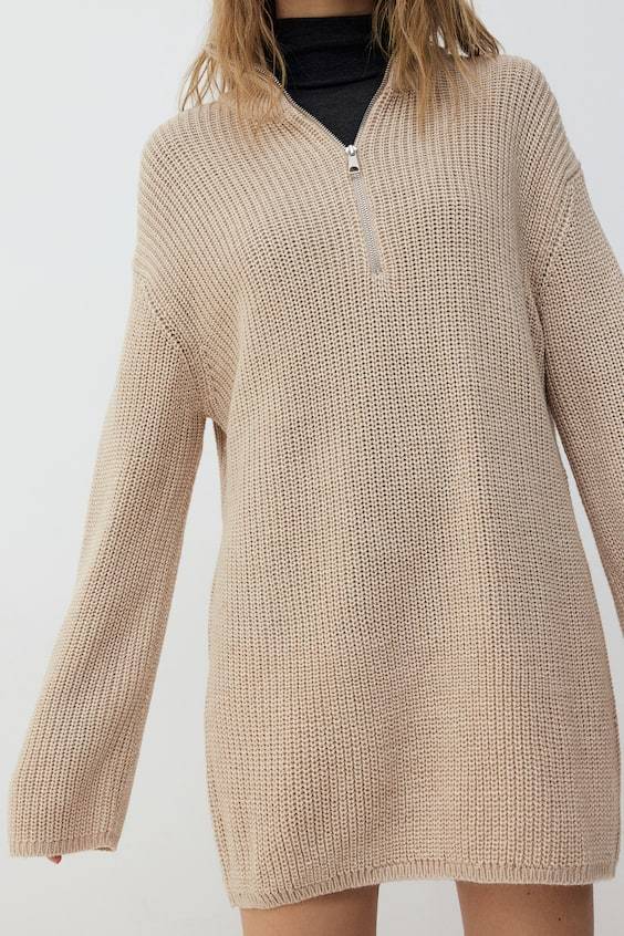 HM Schwerstrickpullover mit kurzem Zipper Valentinstagsangebot