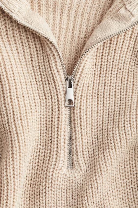 HM Schwerstrickpullover mit kurzem Zipper Valentinstagsangebot