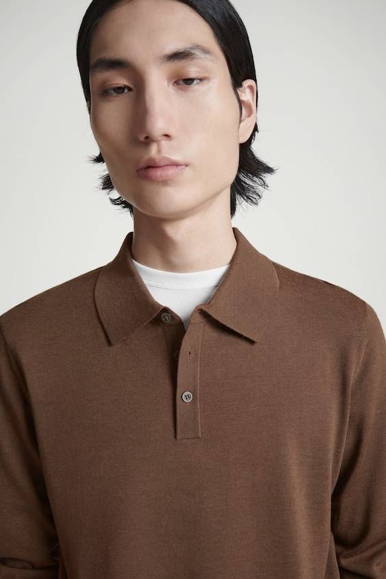 HM SCHMAL GESCHNITTENES POLOSHIRT AUS MERINOWOLLE Kostenlose Rückgabe