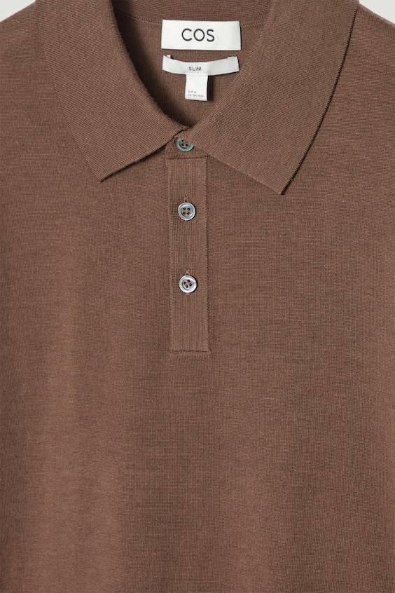 HM SCHMAL GESCHNITTENES POLOSHIRT AUS MERINOWOLLE Kostenlose Rückgabe