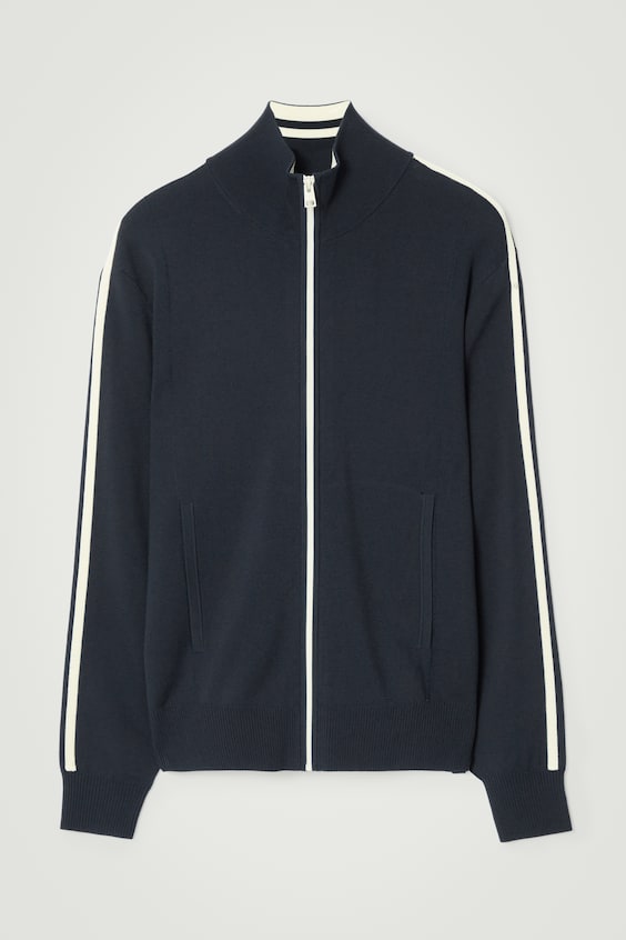 HM STRICK-TRAININGSJACKE MIT KONTRASTSTREIFEN Letzte 2 Tage