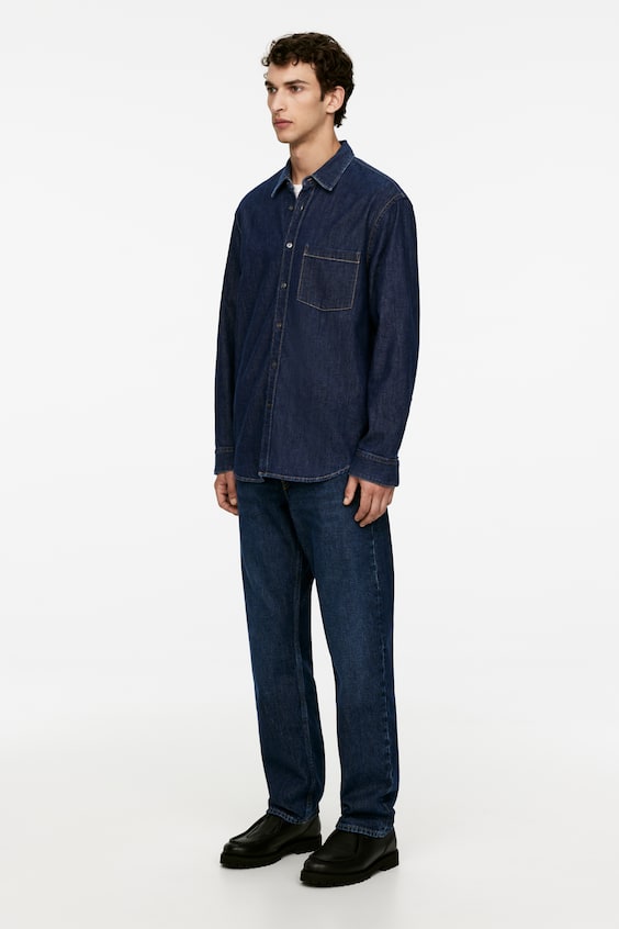 HM Legeres Jeanshemd Super Rabatt