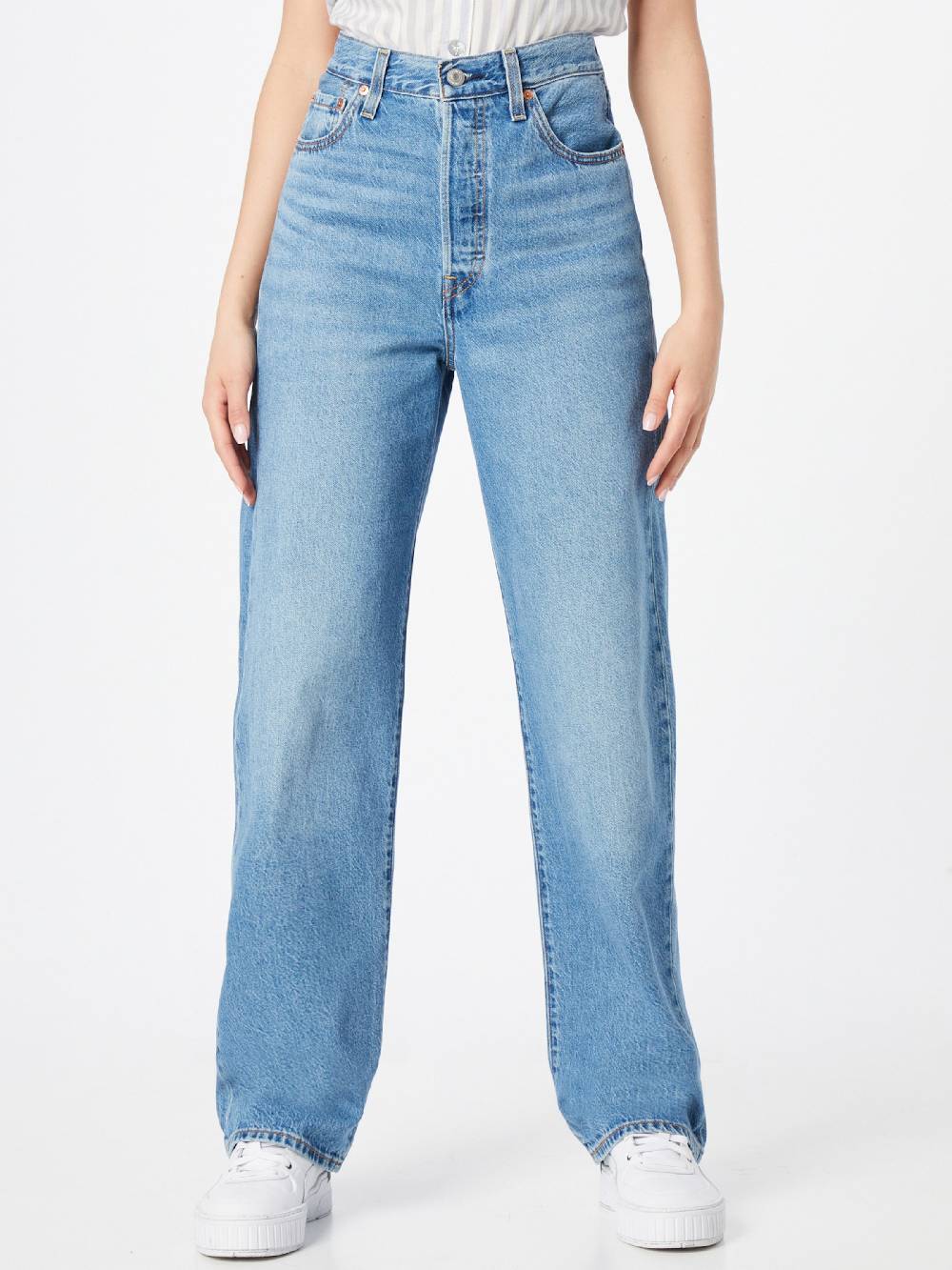 LEVI'S ® Regular Jeans 'Ribcage Straight Ankle Jeans' in Blue Denim Discount Store für neue Produkte