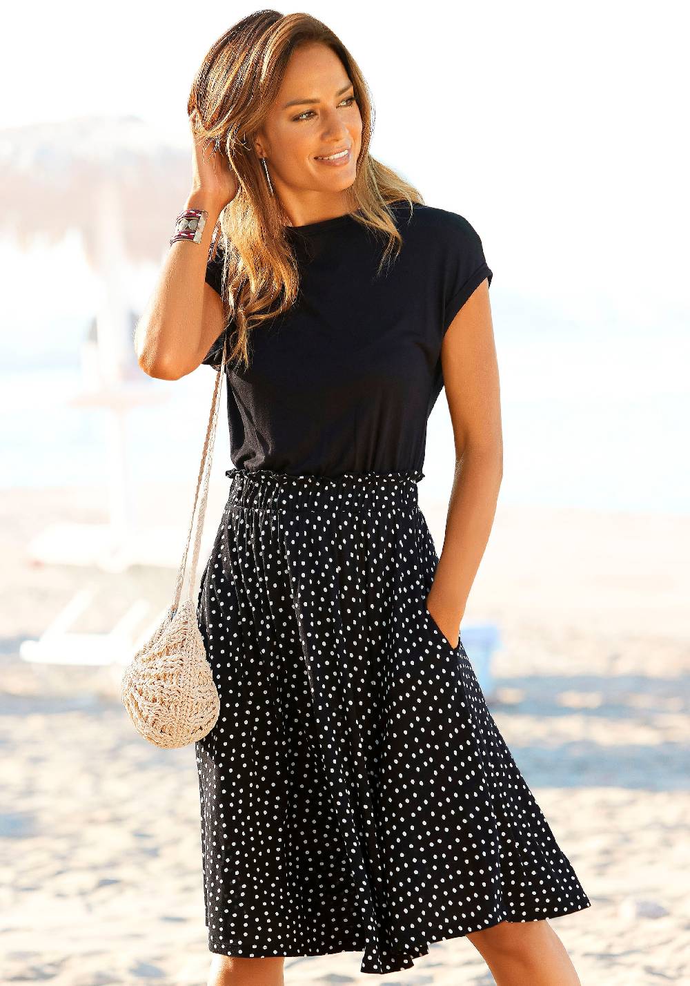 BEACH TIME Dress in Black Clearance-Verkauf