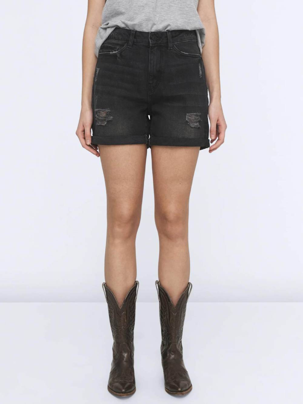 Noisy may Regular Jeans 'Smiley' in Black Denim Im Verkauf