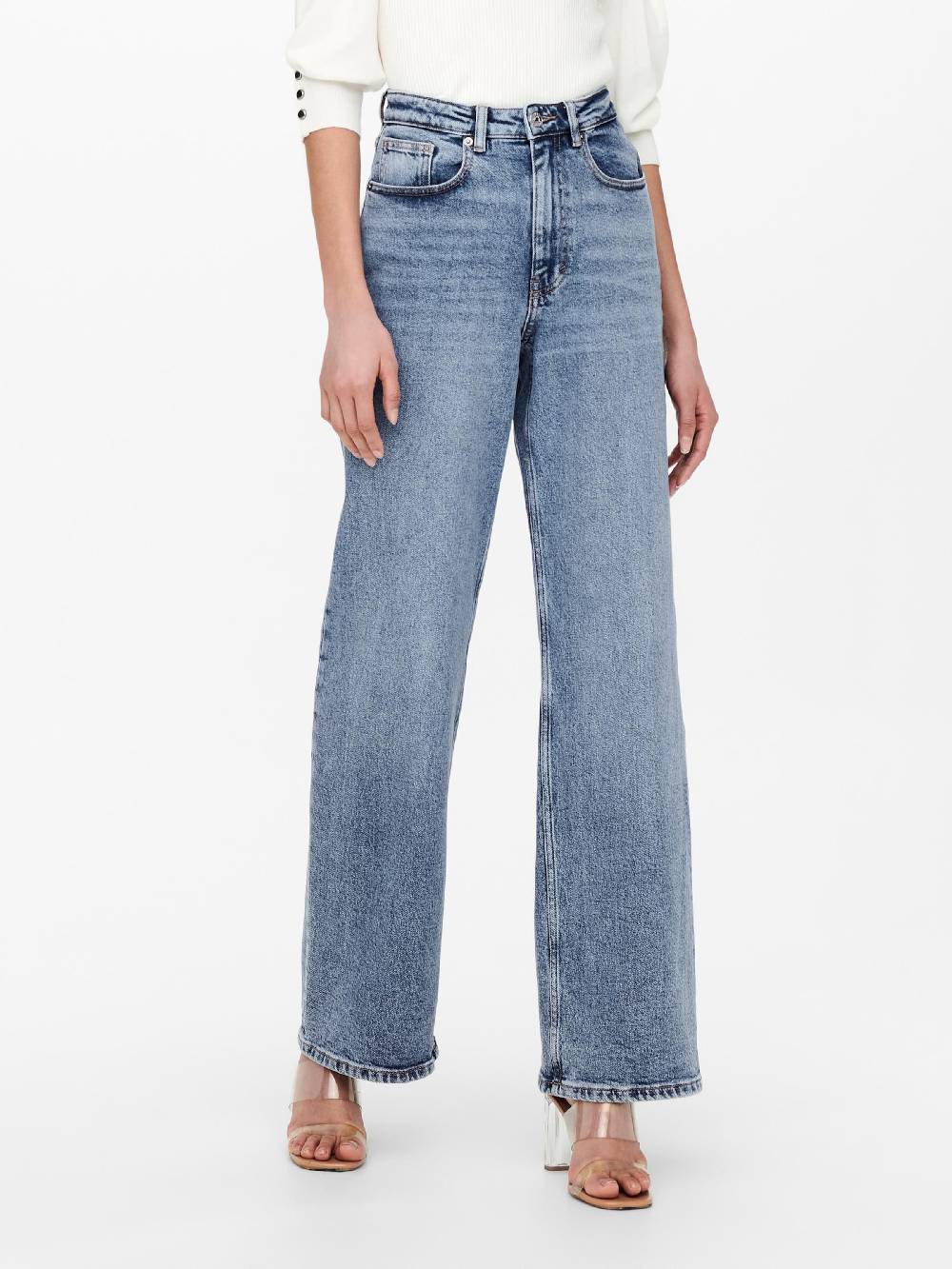 ONLY Wide leg Jeans 'ONLJuicy' in Blue Denim Riesige Ersparnisse