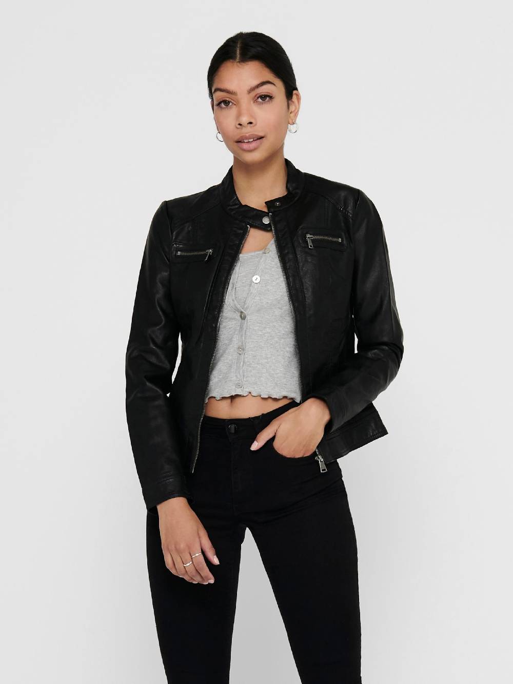 ONLY Between-Season Jacket 'Bandit' in Black Großer Ausverkauf