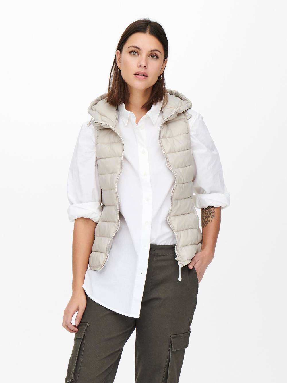 ONLY Vest 'ONLNew Tahoe' in Beige Vatertagsangebot