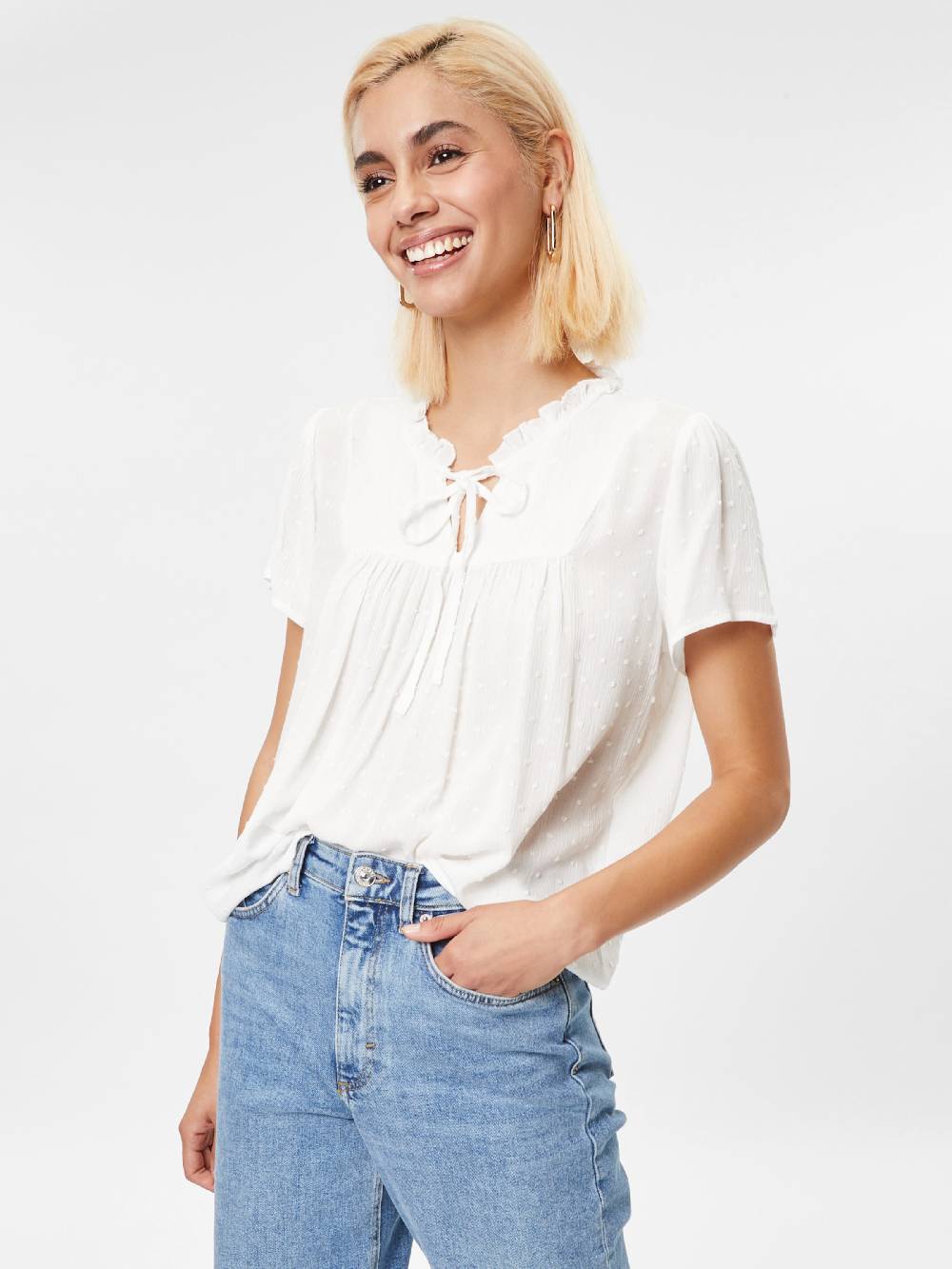 JDY Blouse 'Lima' in Off White Sonderangebot der Fabrik