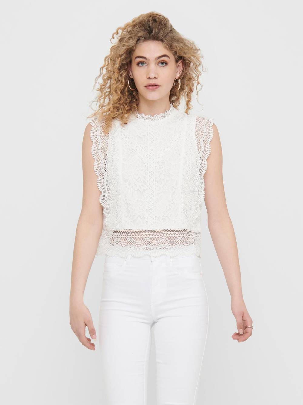 ONLY Blouse 'Karo' in White Bis zu 55% Rabatt