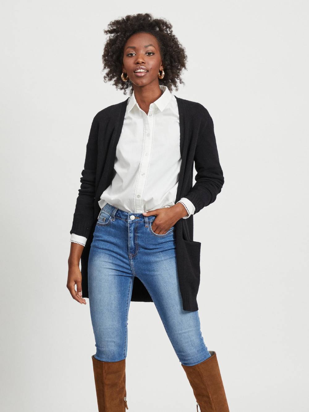 VILA Knit Cardigan 'Ril' in Black Online Shopping