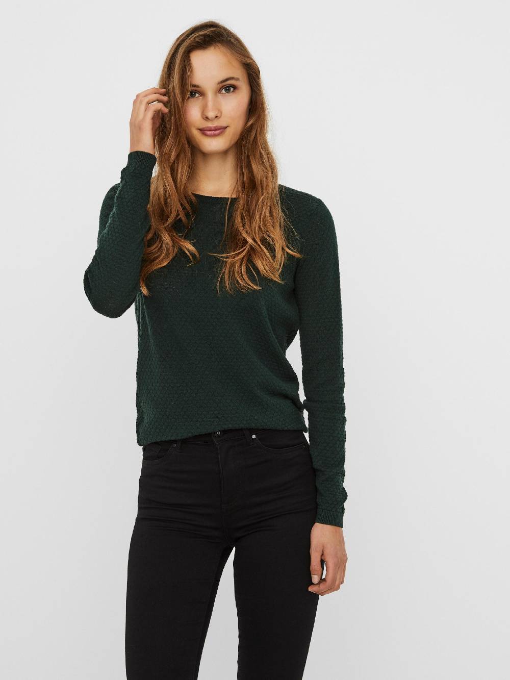 VERO MODA Sweater 'VMCare' in Emerald Preisnachlass