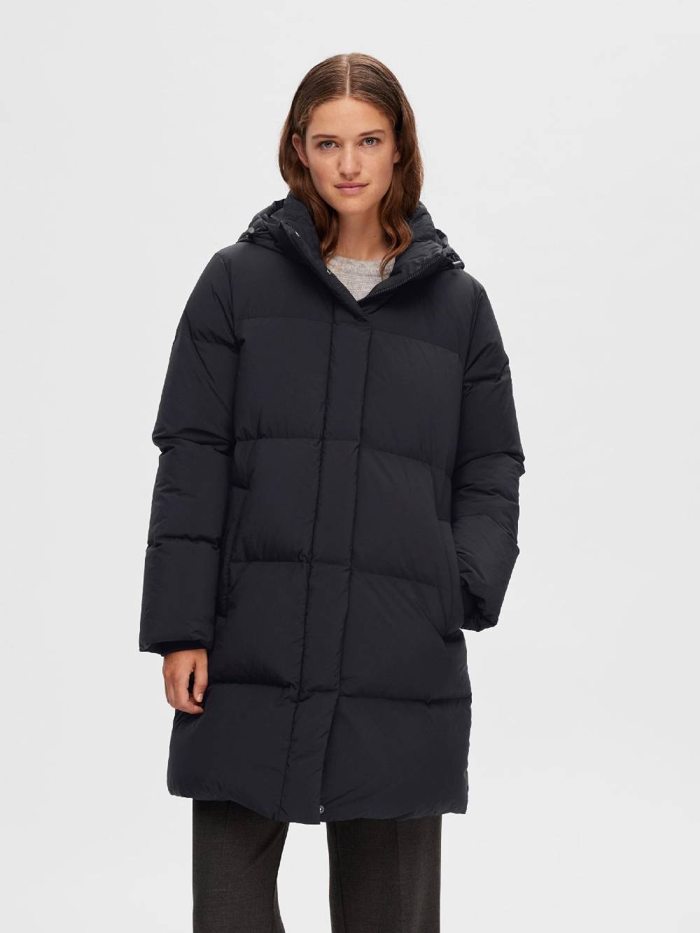 SELECTED FEMME Winter Coat 'Rigga' in Black Blitzverkäufe