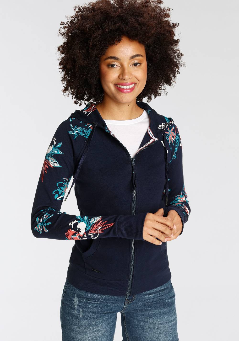 KangaROOS Zip-Up Hoodie in Blue, Marine Blue Exklusive Angebote