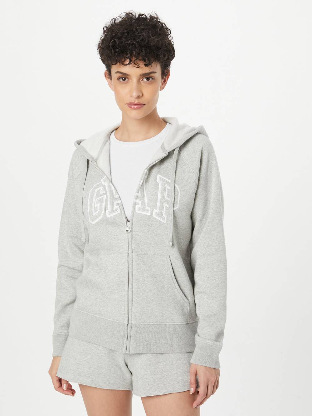 GAP Zip-Up Hoodie in Mottled Grey Räumungsverkauf
