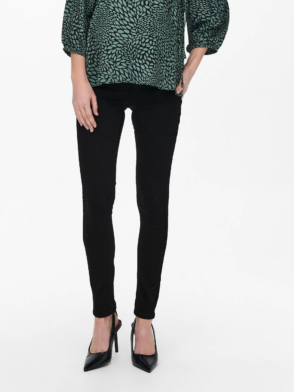 Only Maternity Skinny Jeggings 'OLMRAIN' in Black Denim Bis zu 60% Rabatt