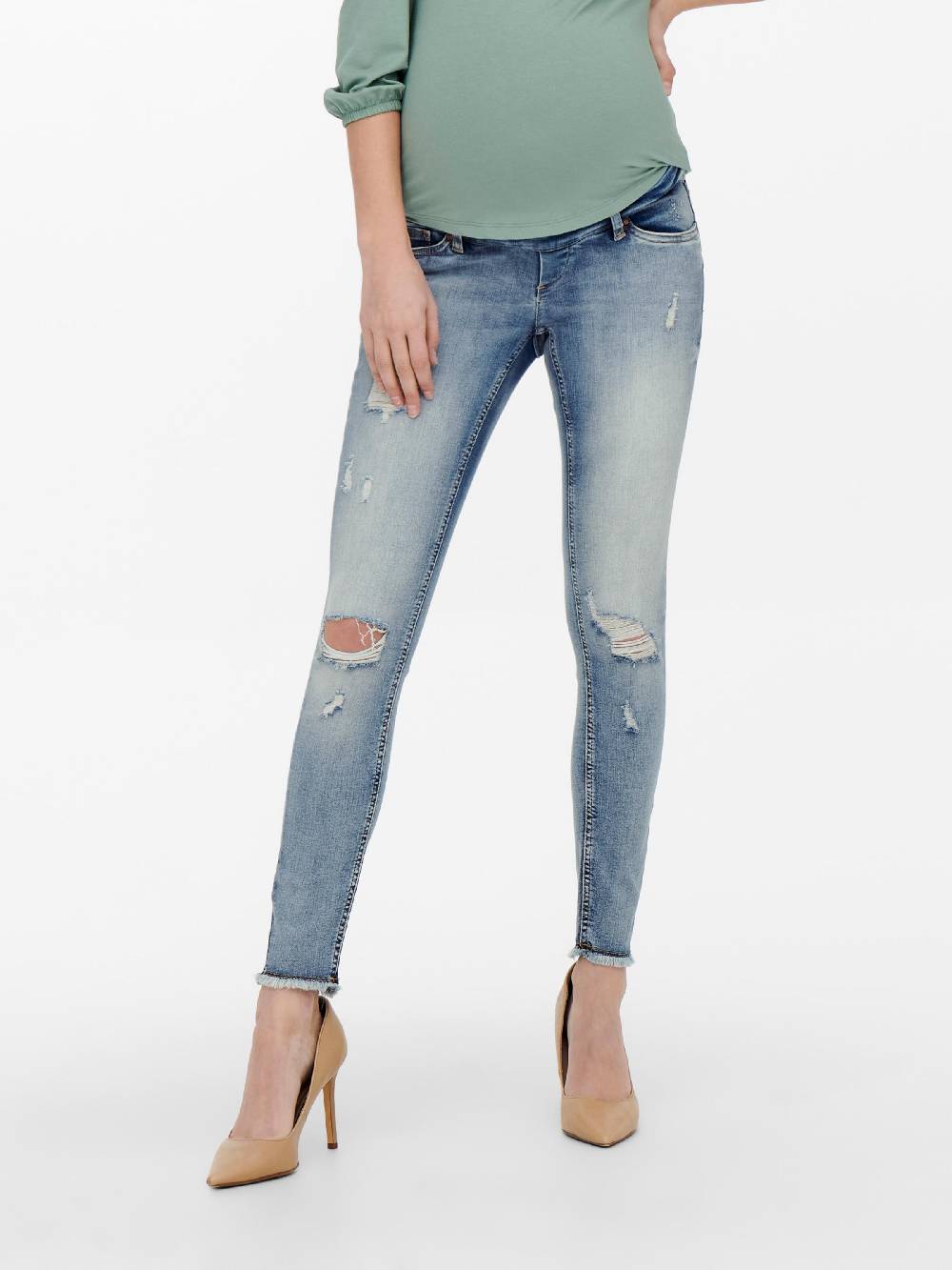 Only Maternity Skinny Jeans 'Onlblush' in Blue Denim Speichern exportieren