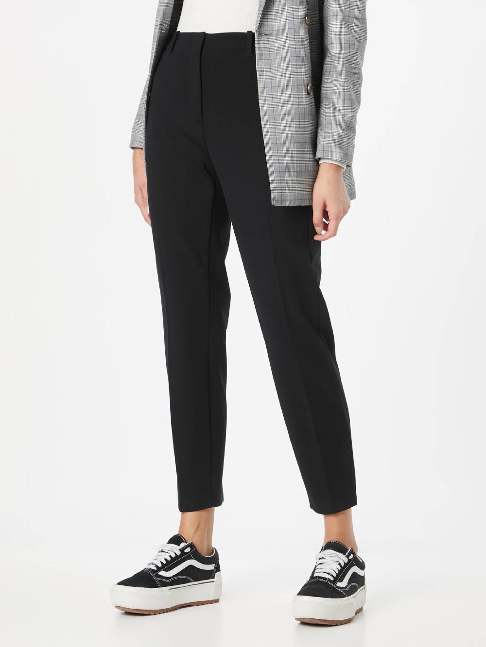 TAIFUN Slim fit Pleated Pants in Black Blitzverkäufe