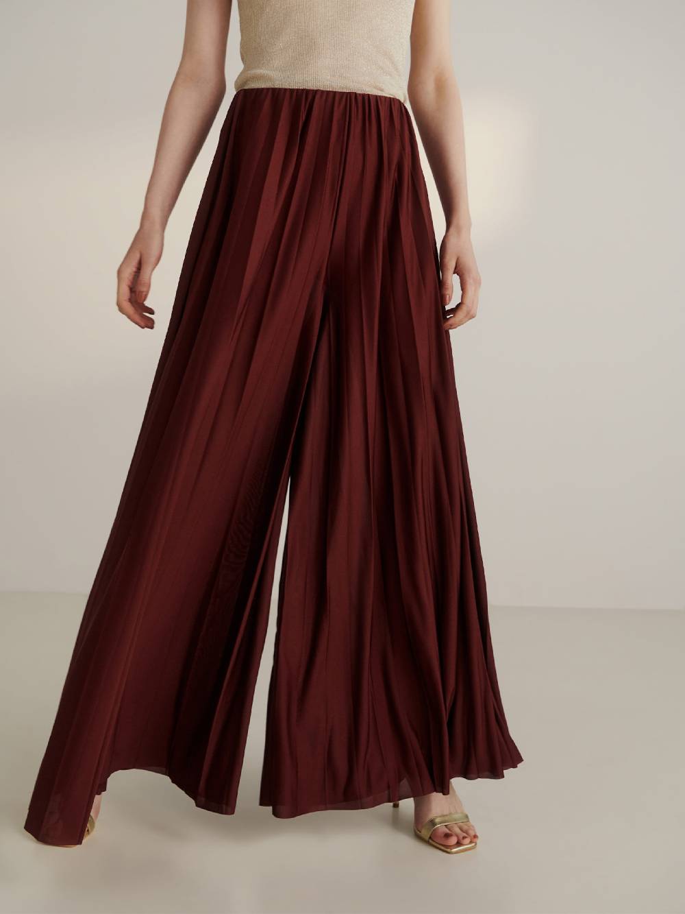 Guido Maria Kretschmer Women Wide leg Pants 'Samantha' in Bordeaux Flash Sale